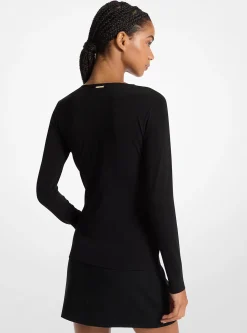 Astor Stud Matte Jersey Top