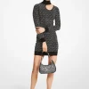 Crystal Logo Stretch Viscose Cutout Dress