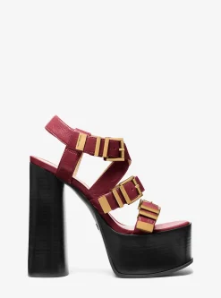 Darrington Crackled Leather Platform Sandal