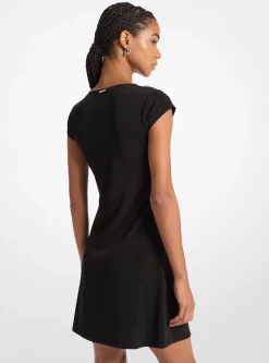 Embellished Cap-Sleeve Dress