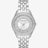 Harlowe Pav&eacute; Silver-Tone Watch