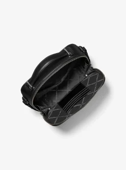 Hudson Metallic Crocodile Embossed Leather Crossbody Bag