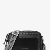 Jet Set Large Signature Logo Print Woven Crossbody Bag
