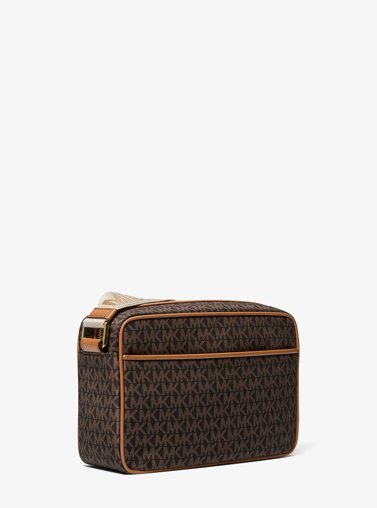 Jet Set Large Signature Logo Print Woven Crossbody Bag