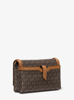 Jet Set Small Logo Print Woven Smartphone Crossbody Bag