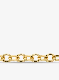 Large Precious Metal-Plated Brass Chain Link Necklace