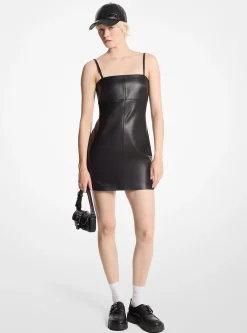 Leather Slip Mini Dress