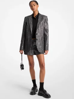 Metallic Moir&eacute; Blazer