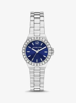 Mini Lennox Pav&eacute; Silver-Tone Watch