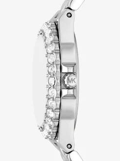 Mini Lennox Pav&eacute; Silver-Tone Watch