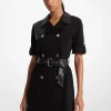 Mixed-Media Trench Dress