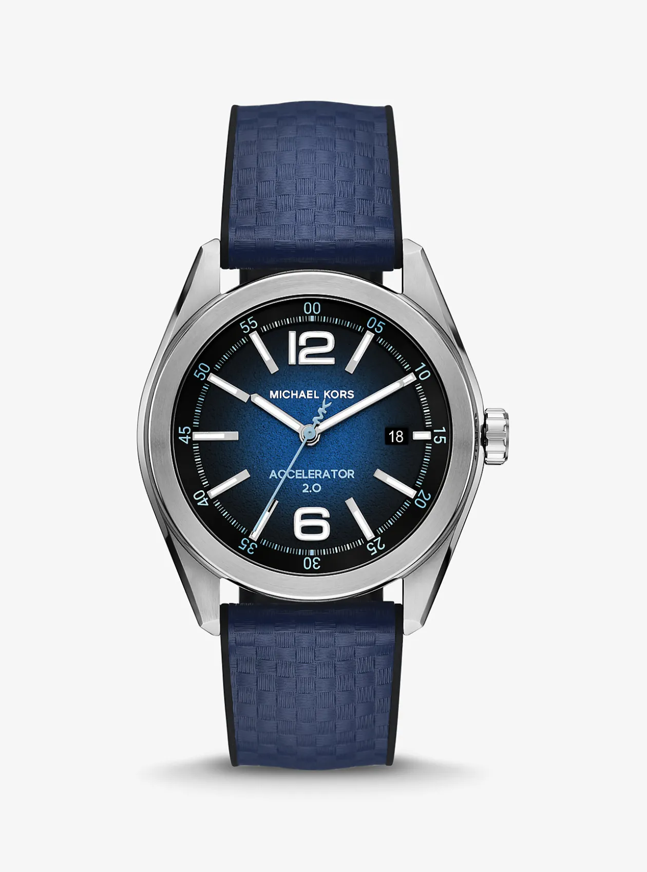 Oversized Accelerator 2.0 Silver-Tone and Textured Silicone Watch