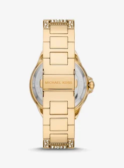 Oversized Camille Pav&eacute; Gold-Tone Watch