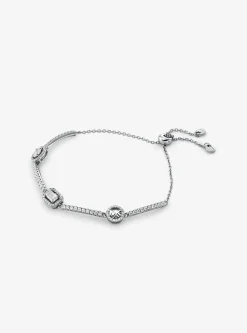 Pav&eacute; Precious Metal-Plated Sterling Silver Bracelet
