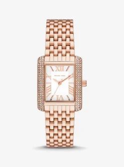 Petite Emery Pav&eacute; Rose Gold-Tone Watch