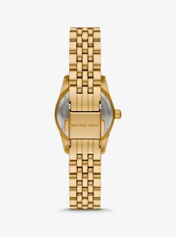 Petite Lexington Pav&eacute; Gold-Tone Watch