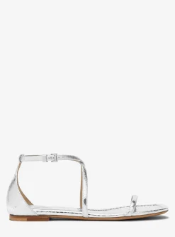 Polly Metallic Python Embossed Leather Sandal