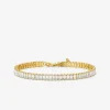 Precious Metal-Plated Brass Baguette Tennis Bracelet