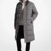 Prince Of Wales Quilted Puffer Coat