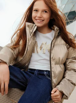 Quilted Cir&eacute; Puffer Jacket