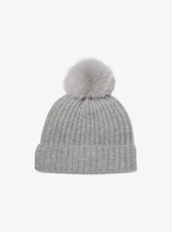 Ribbed Cashmere Beanie Hat