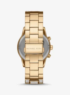 Ritz Pav&eacute; Gold-Tone Watch