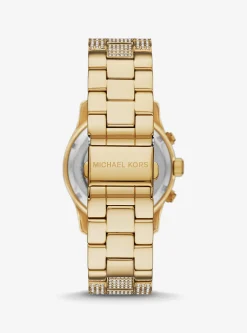 Runway Pav&eacute; Gold-Tone Watch