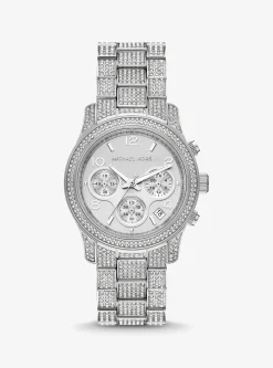 Runway Pav&eacute; Silver-Tone Watch