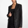 Sequined Dot Stretch Crepe Blazer