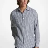Stretch Cotton Striped Woven Shirt